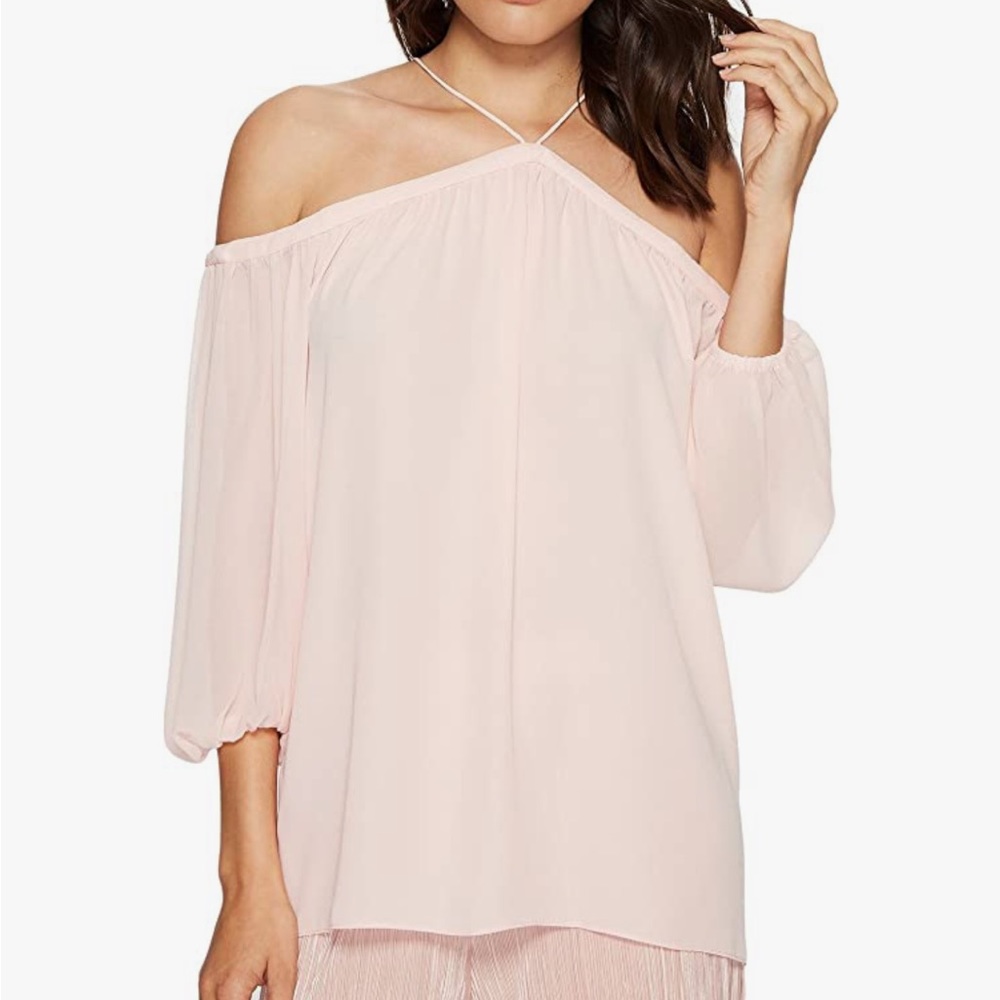 1 State Solid Halter Blouse Size S Pink NWOT #21